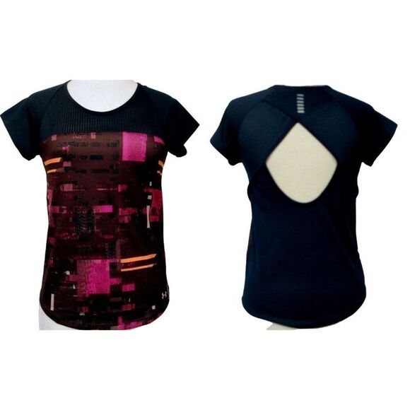 Under Arnour Heat Gear Fitted Athletic Tank Top Reflective Logo Open Back XS NEW - Picture 1 of 8